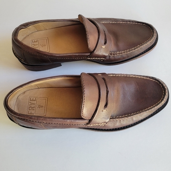 Frye men's brush leather Penny loafers size 7.5 - Picture 2 of 16